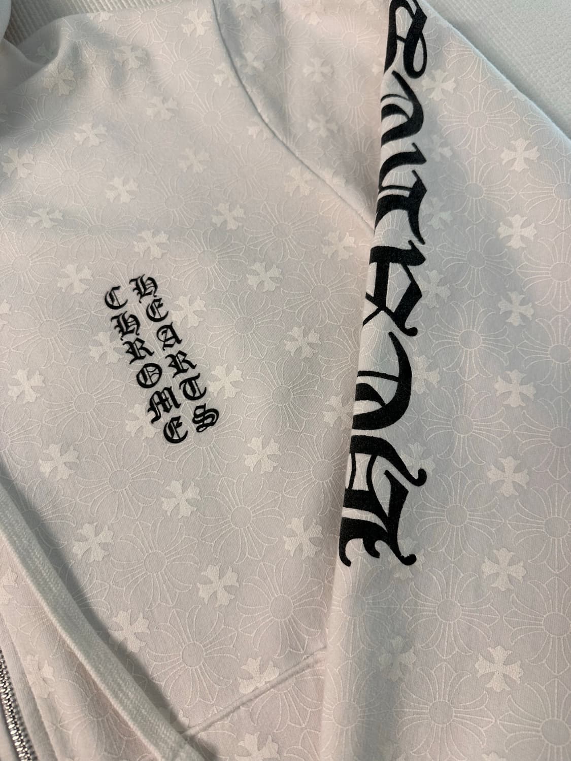 (레어) 크롬하츠 버티컬 플러스 로고 후드집업 화이트 M 상품이미지4