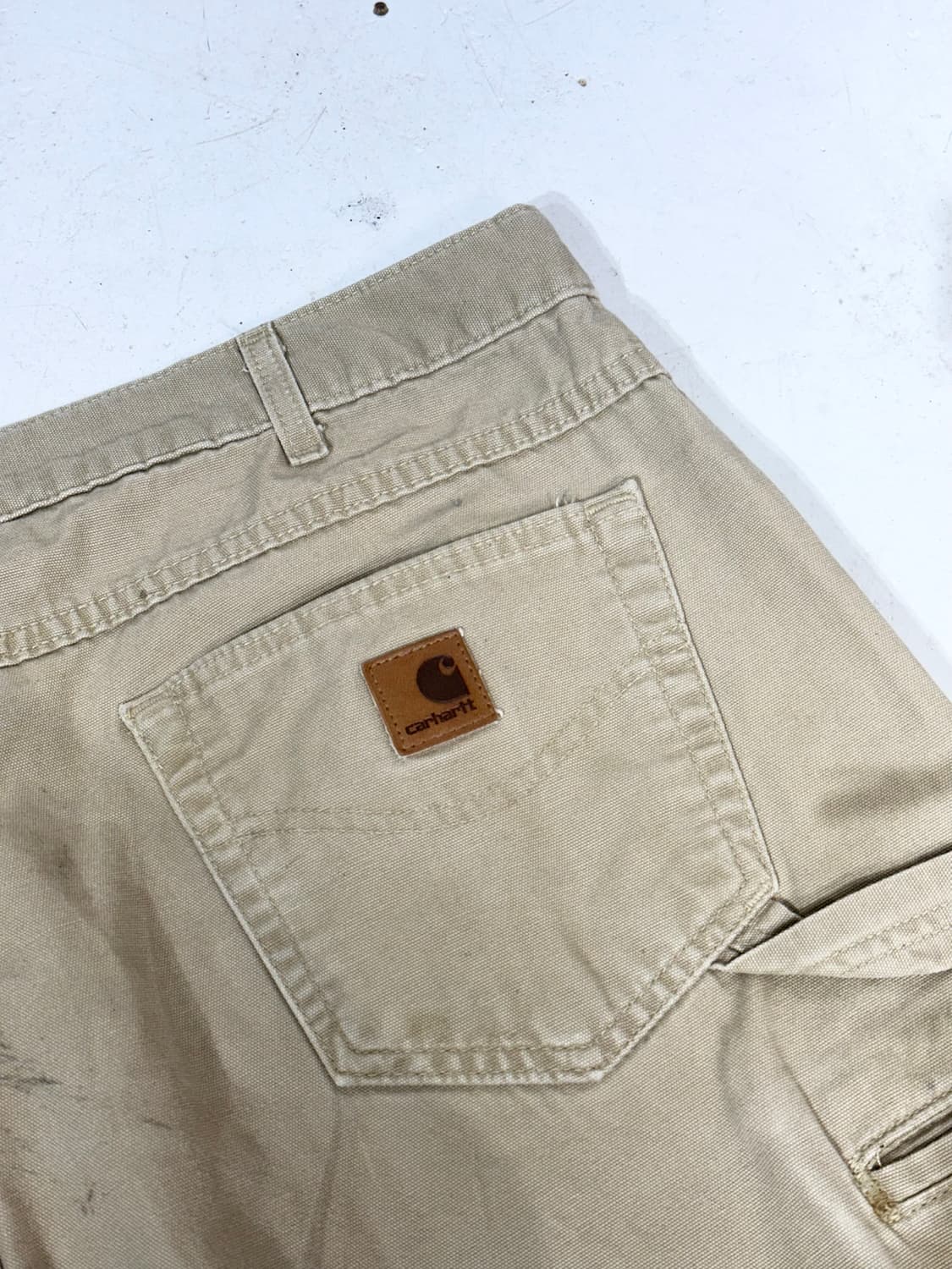 칼하트 b159 베이지 가죽탭 빅 사이즈 와이드 워크 팬츠 바지  상품이미지6