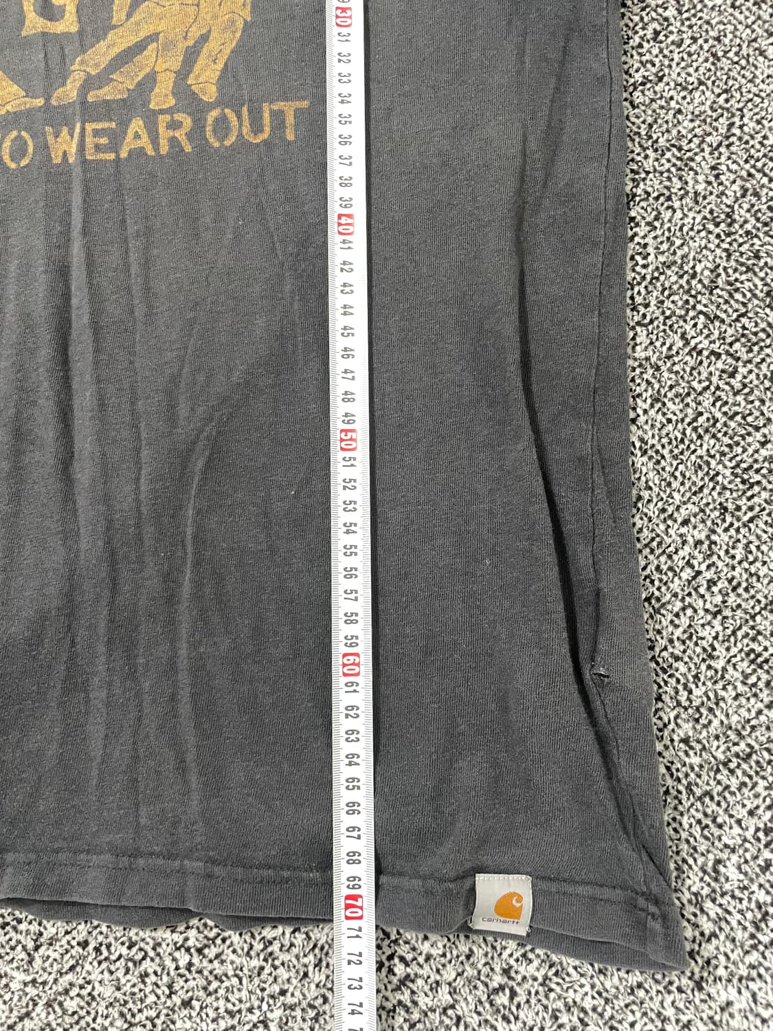 빈티지9. 칼하트 빈티지 워크웨어 빅로고 차콜 반팔 티셔츠 반팔티 상품이미지6