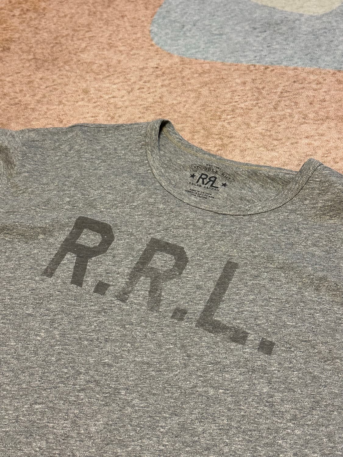 [XL] RRL(더블알엘 ) RRL 로고 반팔 티셔츠 그레이 상품이미지2