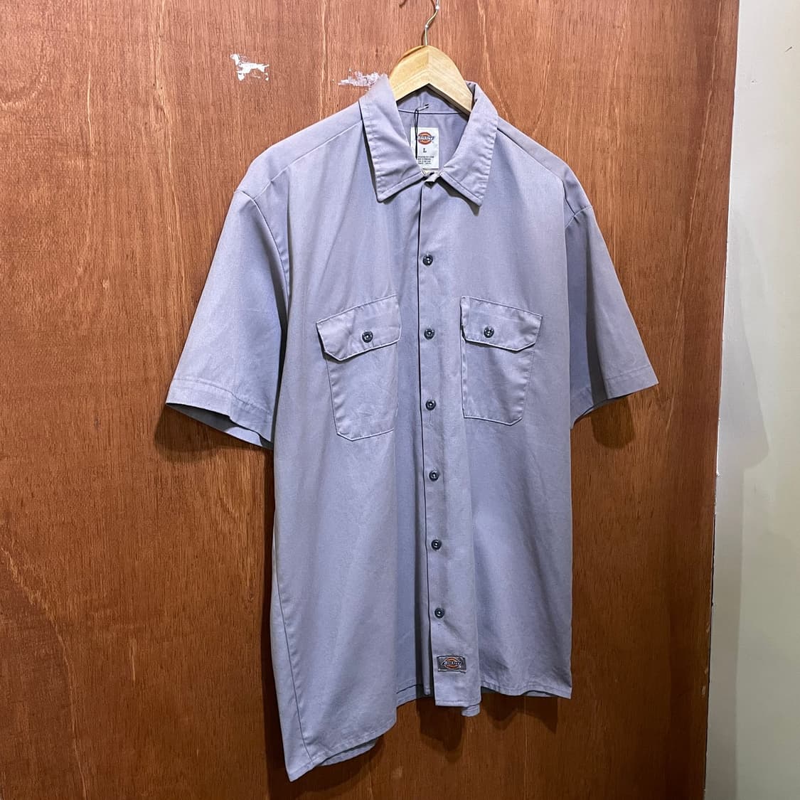 (L) Dickies 디키즈 반팔 워크 셔츠 그레이 상품이미지3