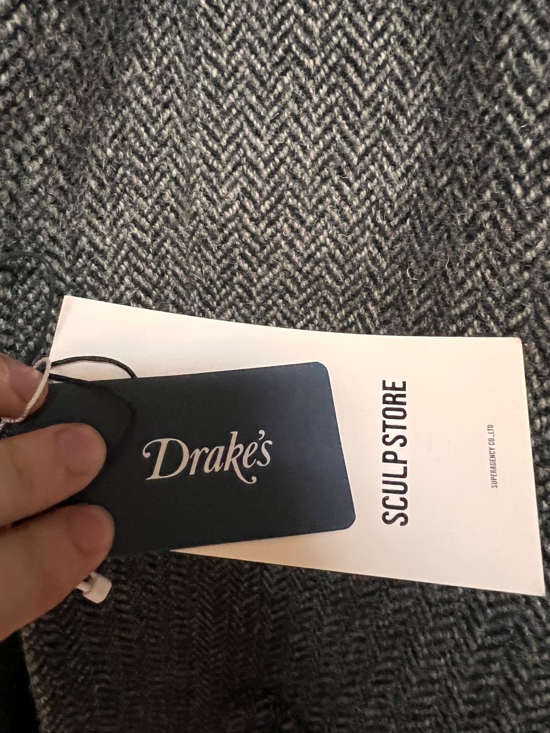 드레익스 해링본 울 래글런 코트 그레이 상품이미지6