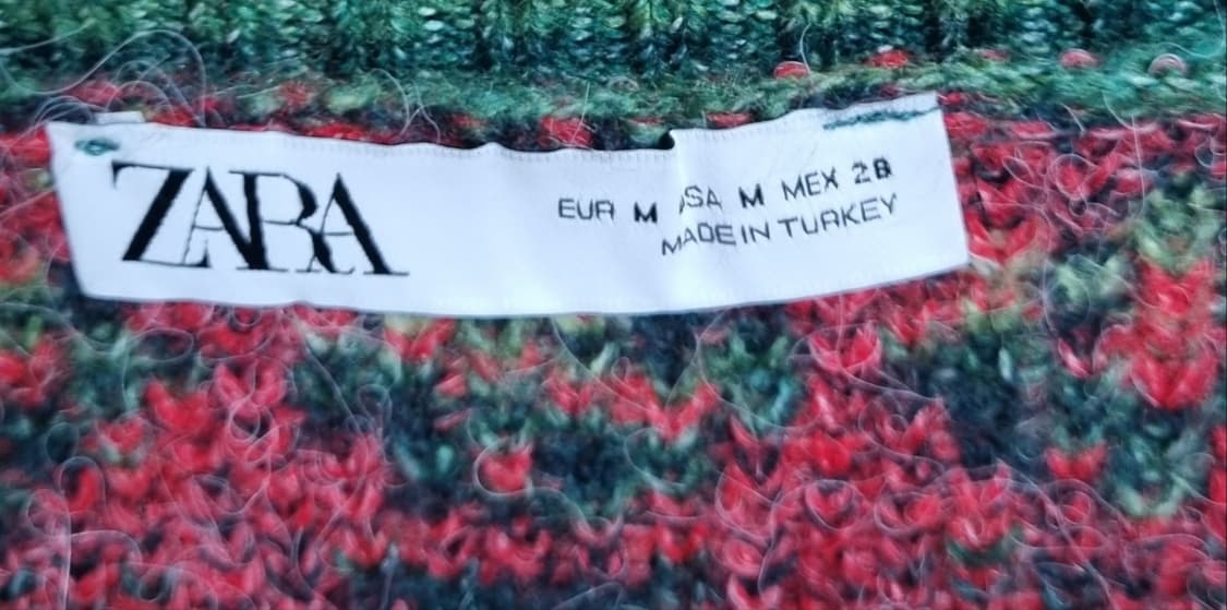 M ) ZARA 자라 스퀘어넥 니트 크롭 가디건 상품이미지3