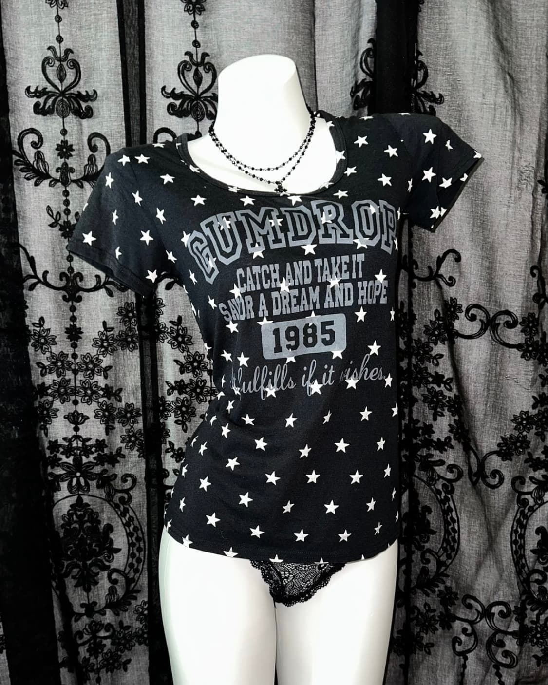 black star pattern graphic t-shirt 상품이미지1