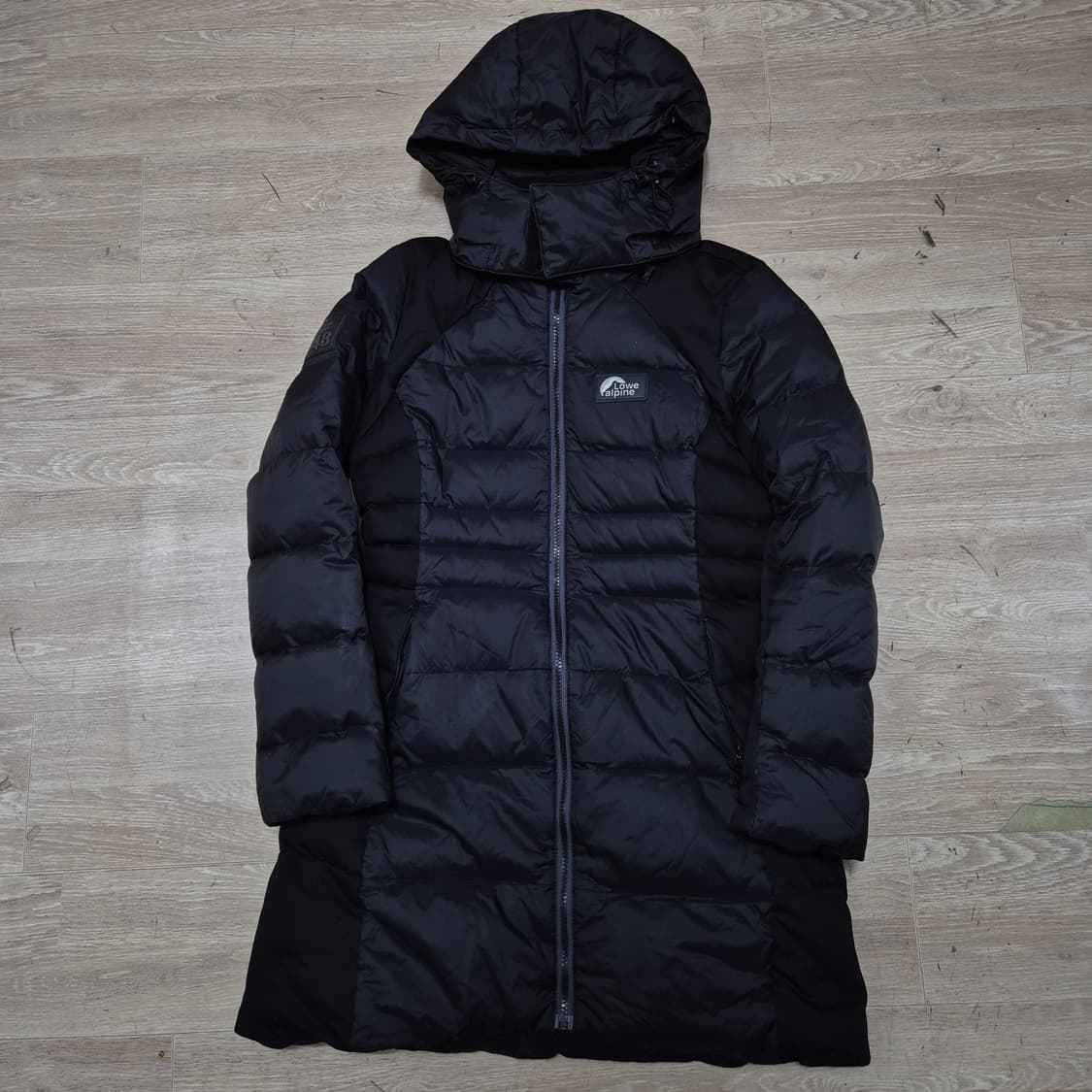 로우알파인 박스로고 여성 덕다운 후드 롱패딩 S(90) 상품이미지1