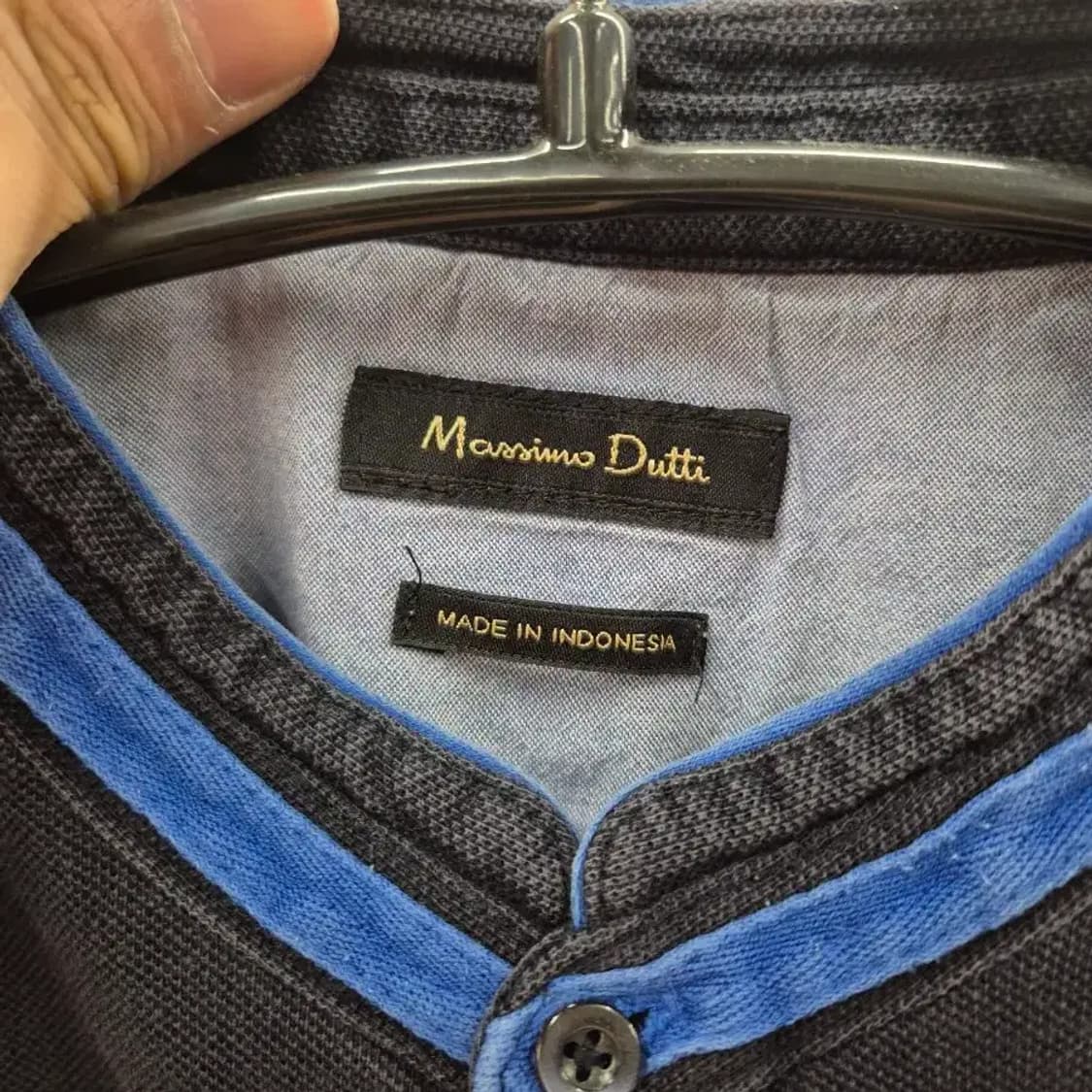 Massimo Dutti 네이비 헨리넥 반팔 XL 상품이미지4