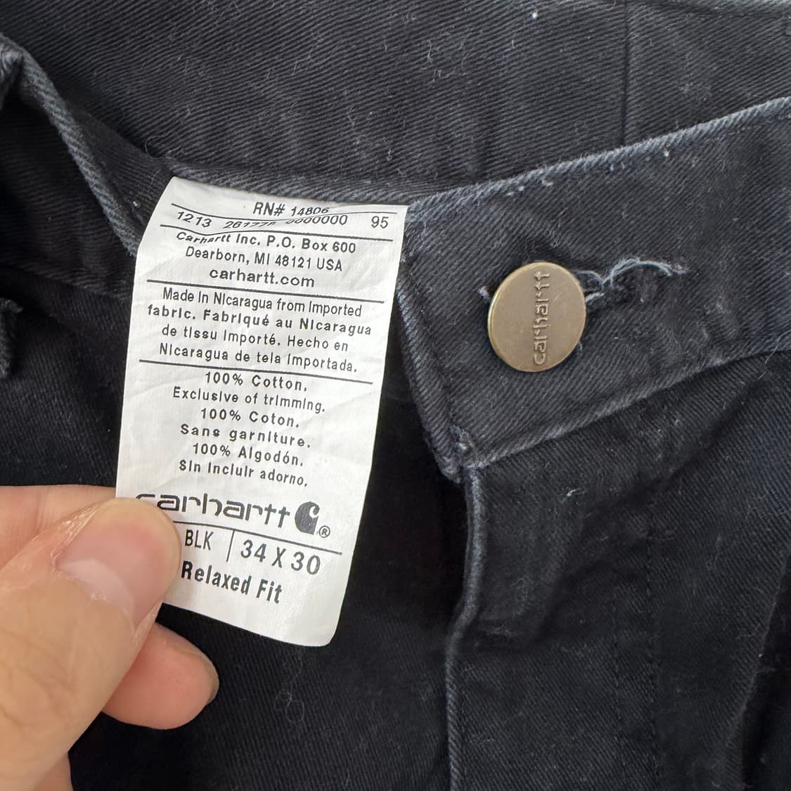 칼하트 릴렉스드핏 워크 카펜터 팬츠 상품이미지9