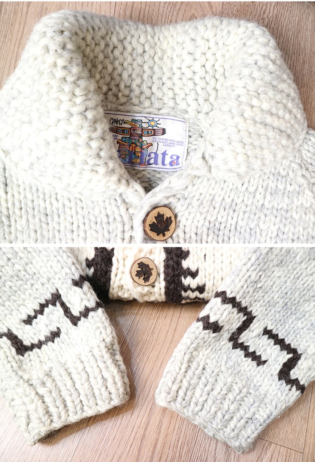 KANATA 카나타 캐나다 핸드메이드 양모100% 인디언
코위찬 스웨터  상품이미지6