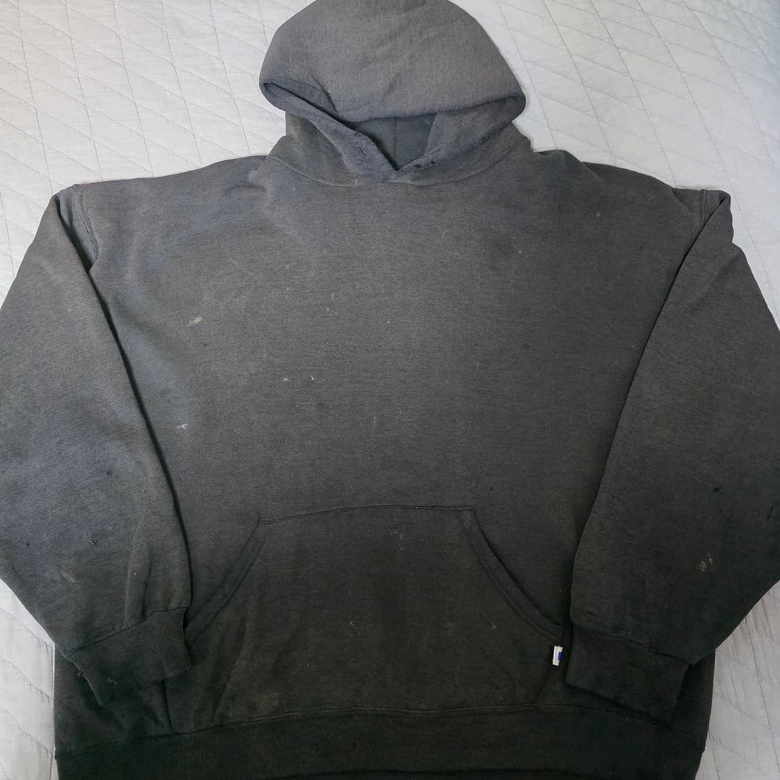 [XL] 90s 빈티지 러셀 애슬레틱 후드 블랙 트래쉬드 상품이미지1