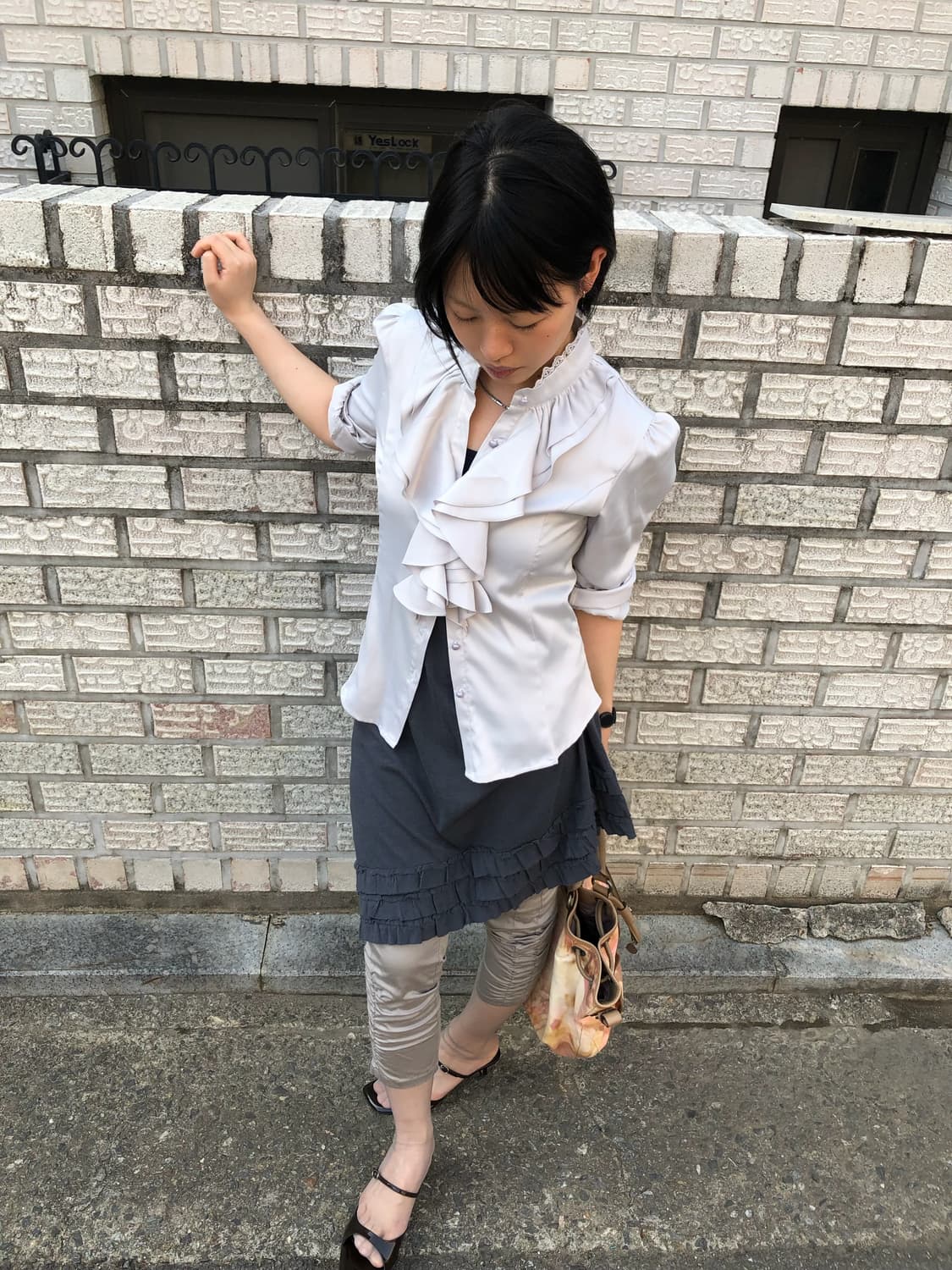 frill silk blouse  상품이미지1