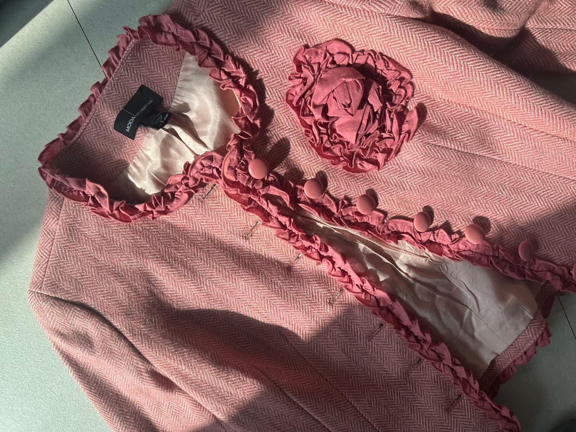 빈티지 헤링본 러플 로즈 자켓 상품이미지7