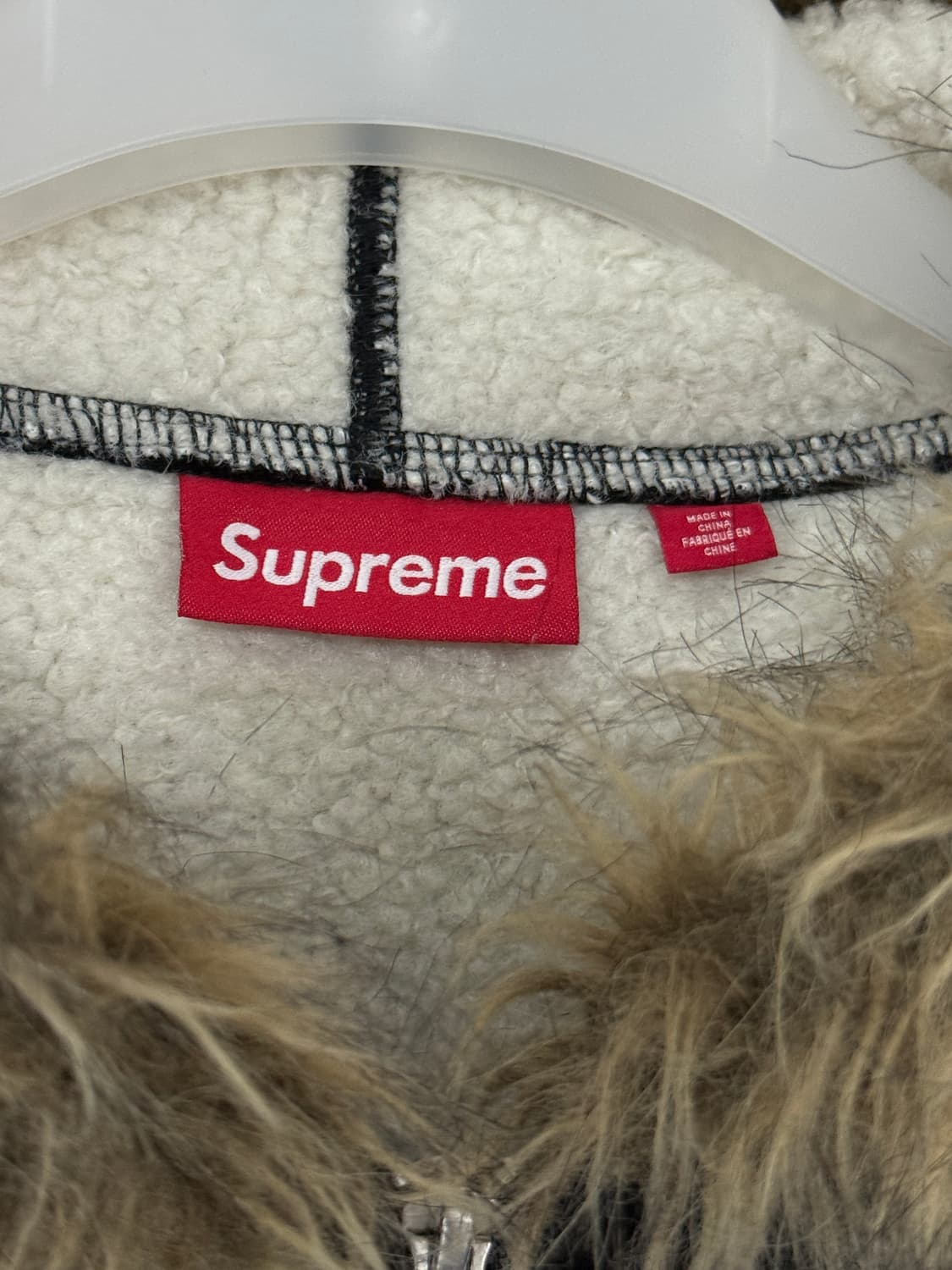 슈프림 포우 퍼 집업 후드 스웨트셔츠 블랙 - 25FW 상품이미지5