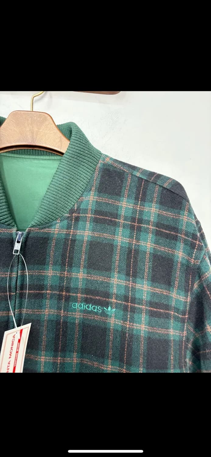 아디다스 빈티지 그린 체크 리버시블 자켓 H1709 상품이미지3