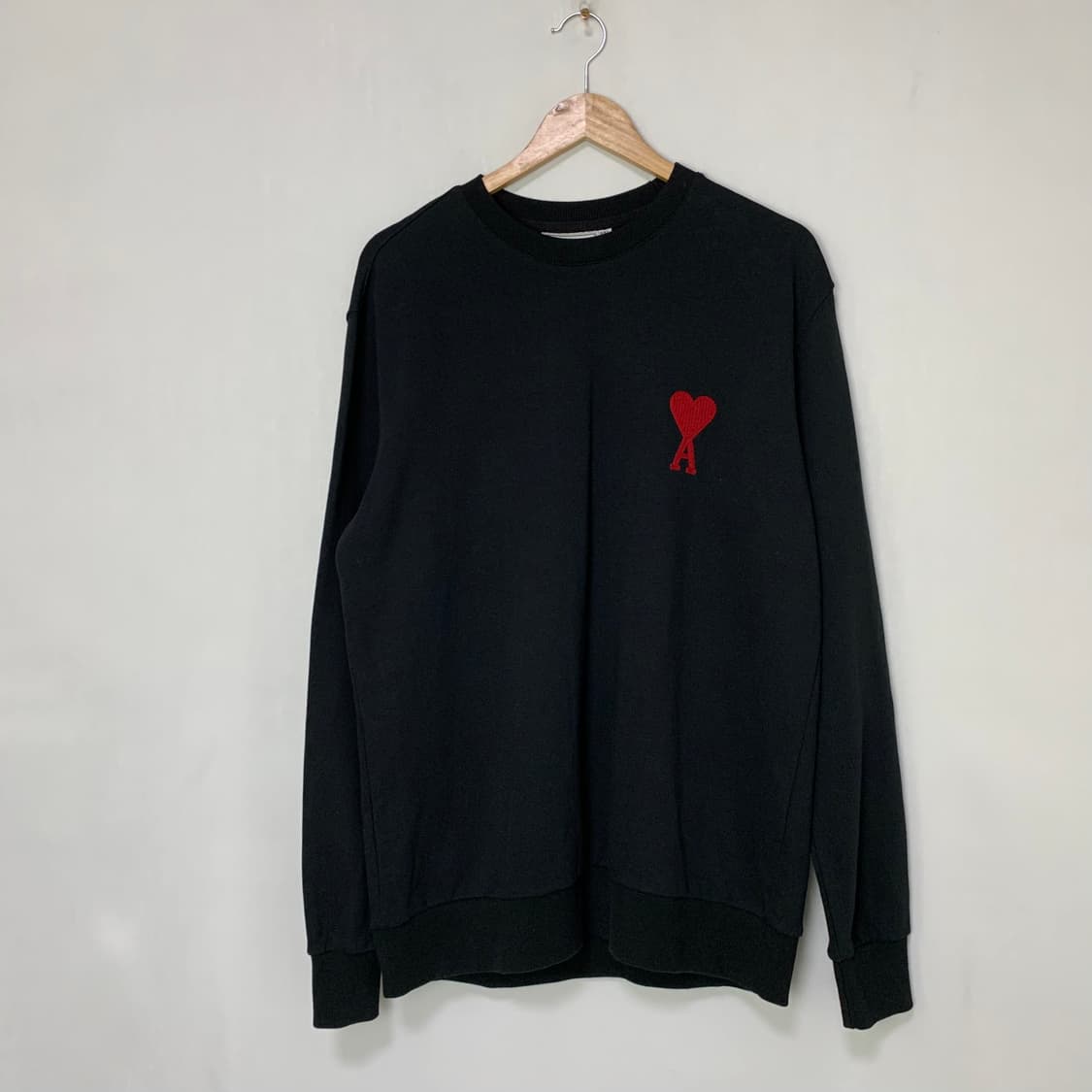 아미 Ami 빅로고 스탠다드 맨투맨 블랙 2XL 남녀공용 상품이미지1