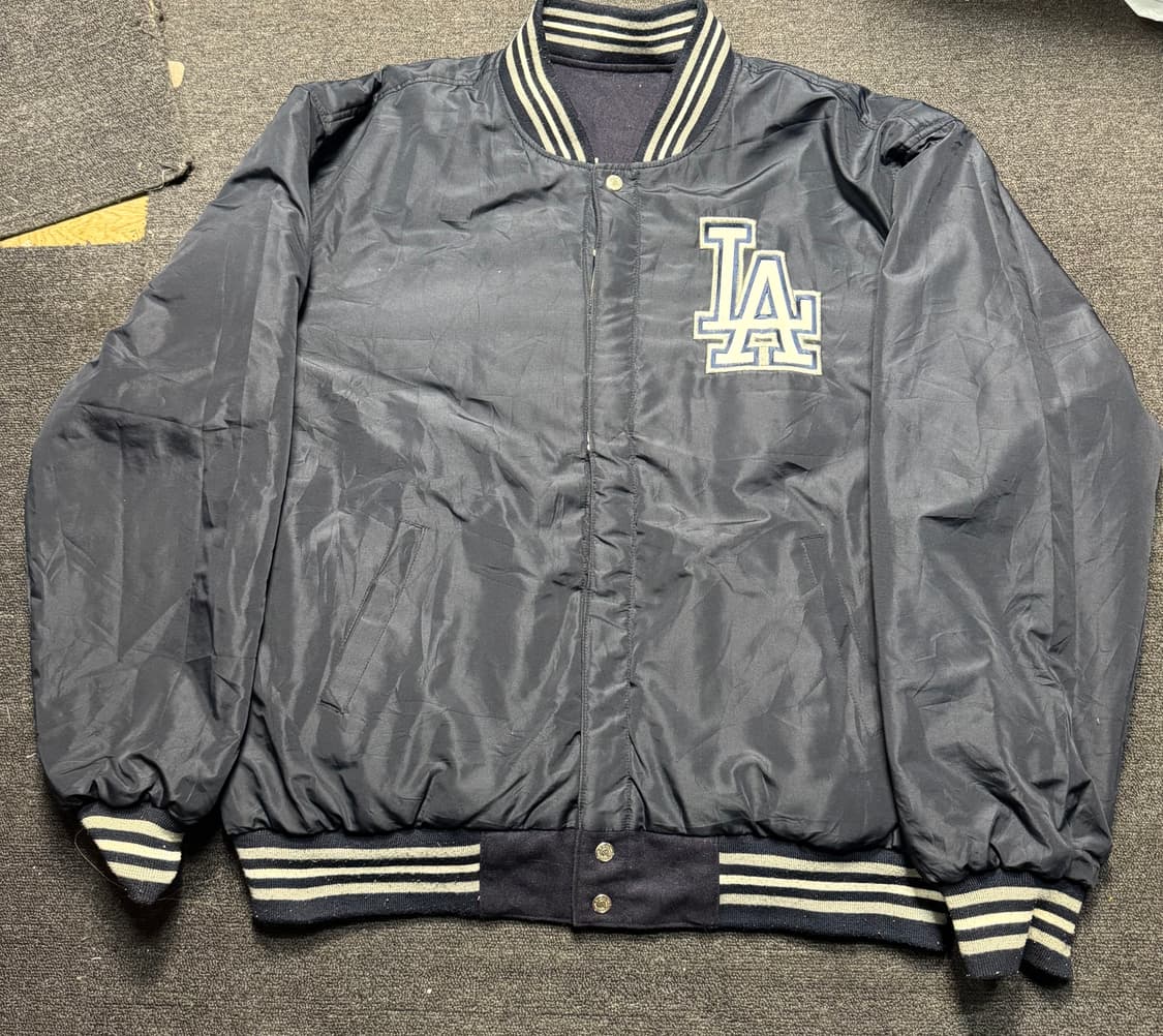 90s 제프헤밀턴 리버시블 LA 다져스 레더암 울 바시티 자켓 가죽잠바 상품이미지3
