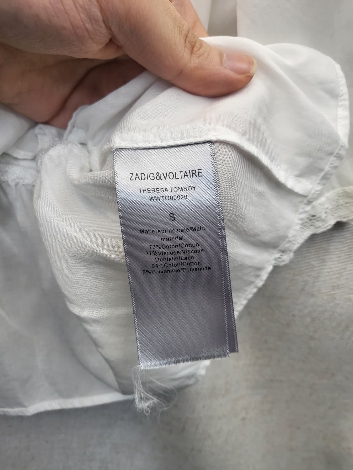 ZADIG&VOLTAIRE 레이스 블라우스 화이트 상품이미지4