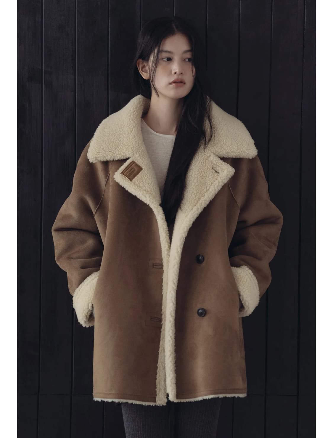 베뉴엣 카멜 무스탕 Shearling Coat 상품이미지3