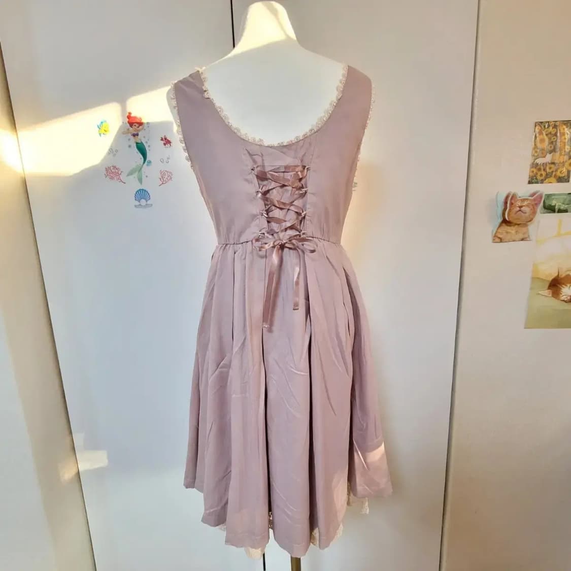 일본빈티지 발레코어 핑크원피스  상품이미지7