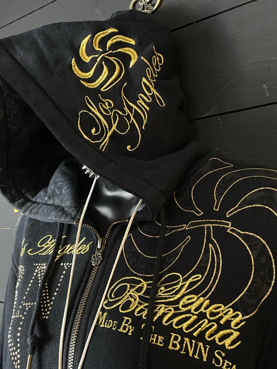 BANANA SEVEN 바나나세븐 블랙 골드 펑크 후드집업 상품이미지7