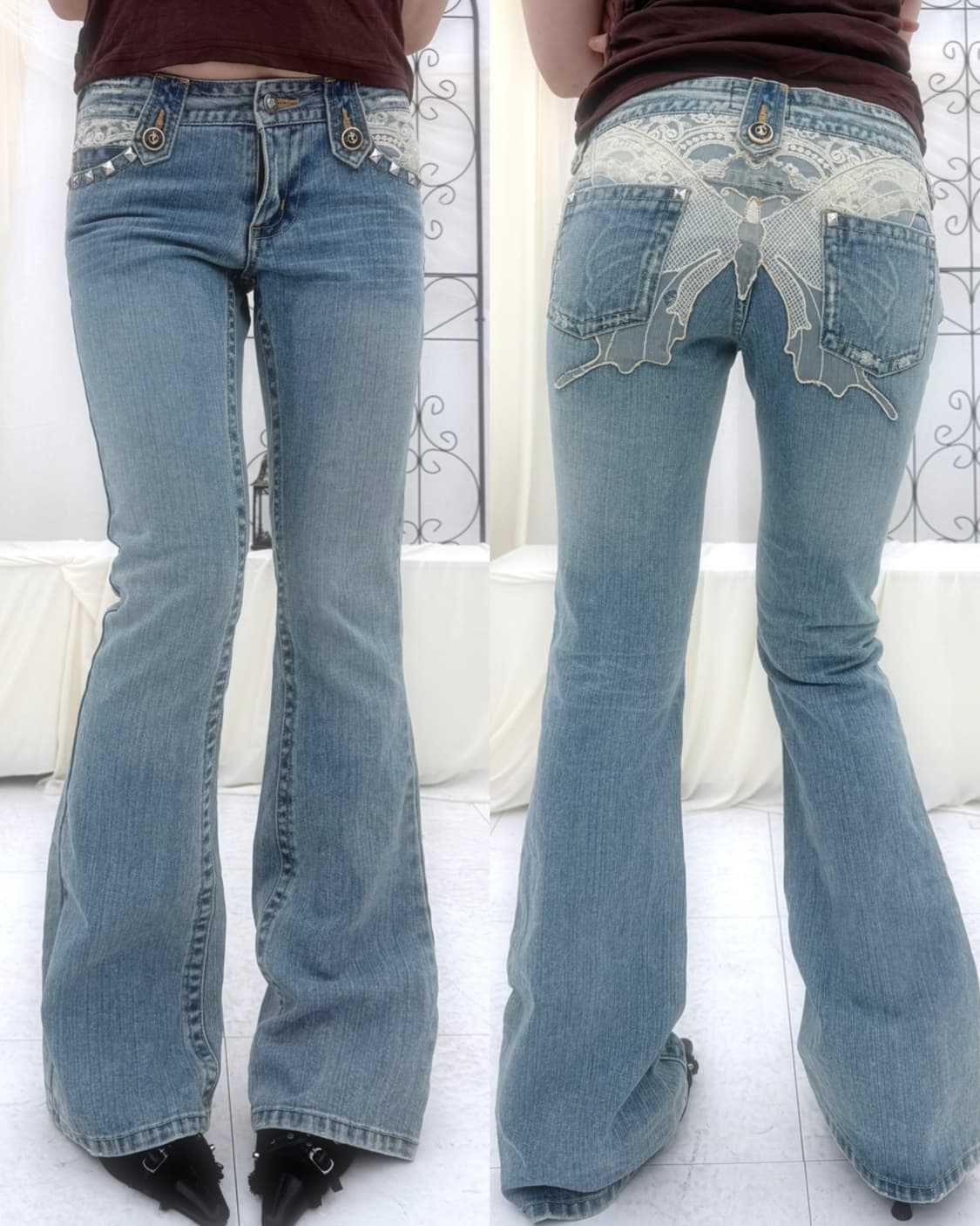 백 버터플라이 플레어 부츠컷 데님 상품이미지5