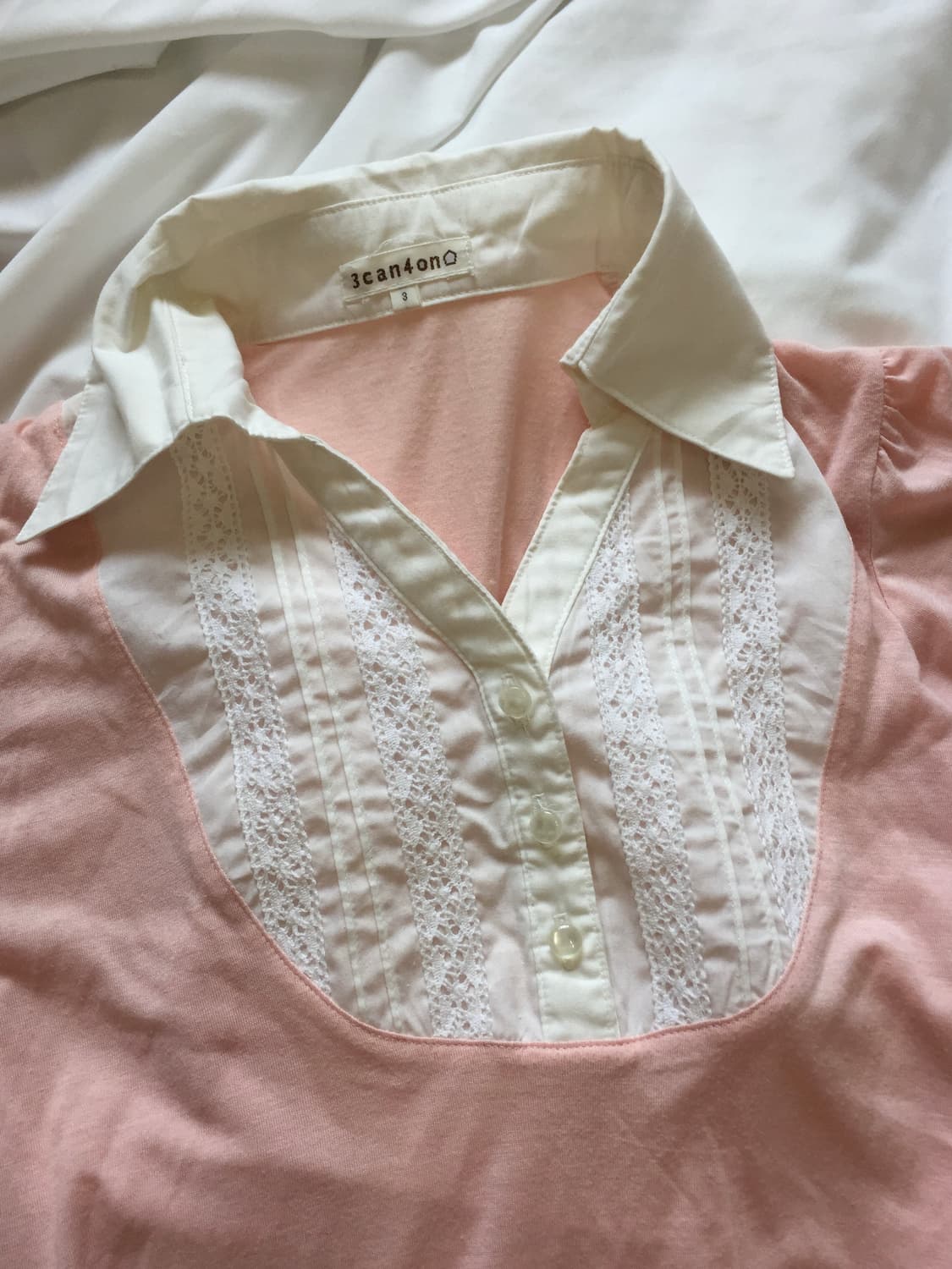 모리걸 레이스 레이어드 티셔츠 상품이미지2