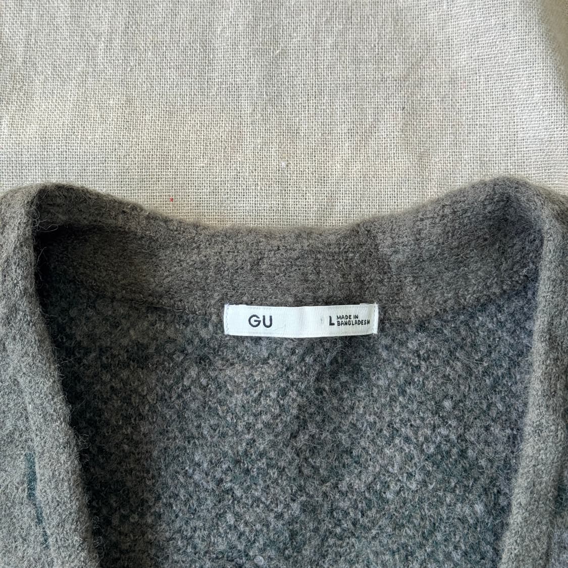 Gu 재팬 카키 패턴 모헤어 가디건 L 상품이미지5