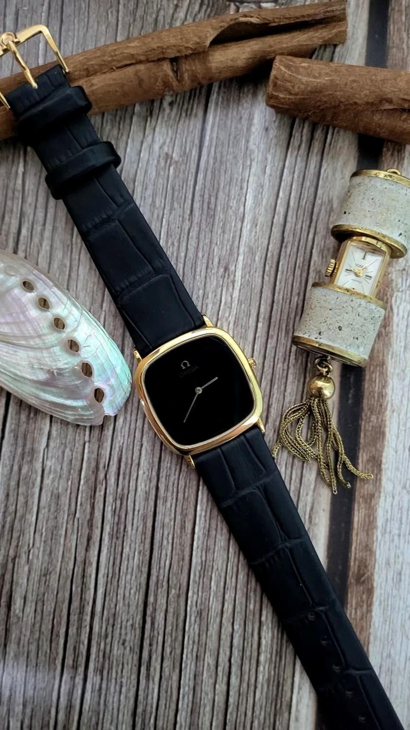 [특가상품]정품 오메가 드빌195.0077.2 남여공용 오닉스 쿼츠 시계 상품이미지7