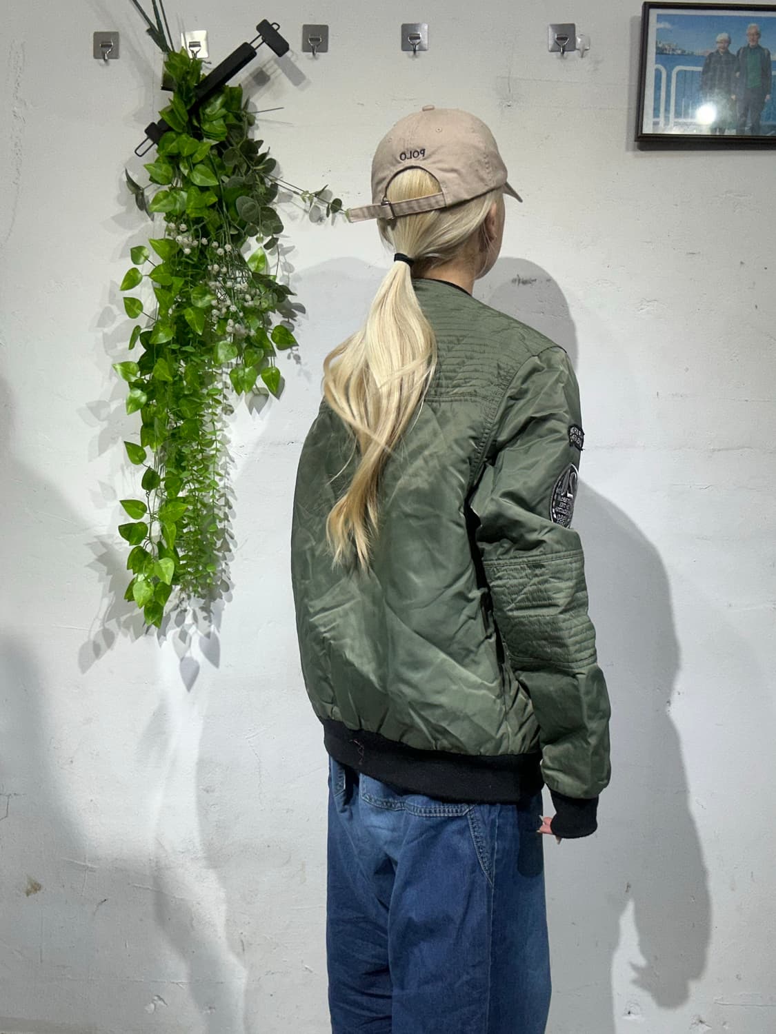 일본 빈티지 카키 항공 잠바 ma-1 마원 자켓 상품이미지3