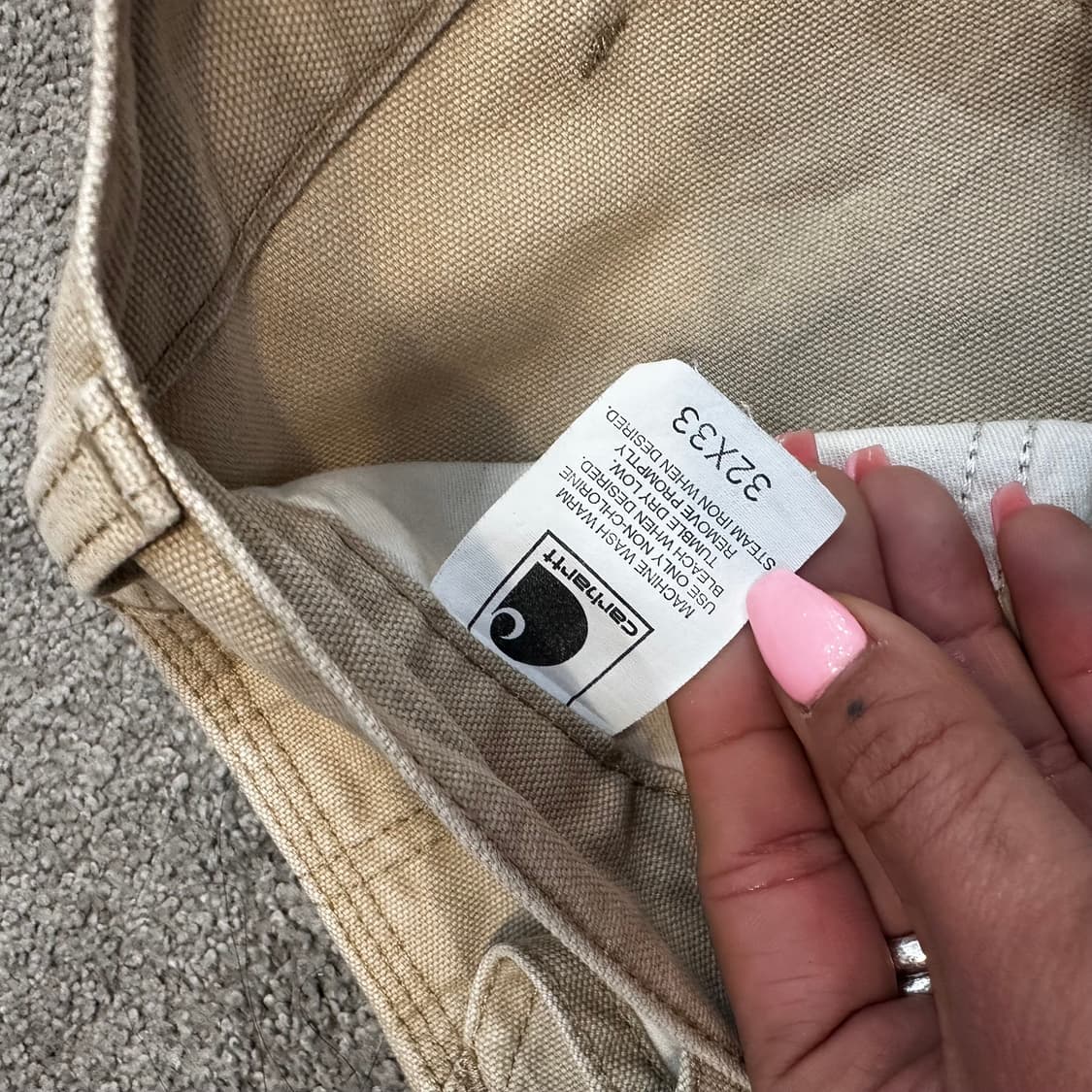 칼하트 베이지 코튼 워크 팬츠(32) 상품이미지7