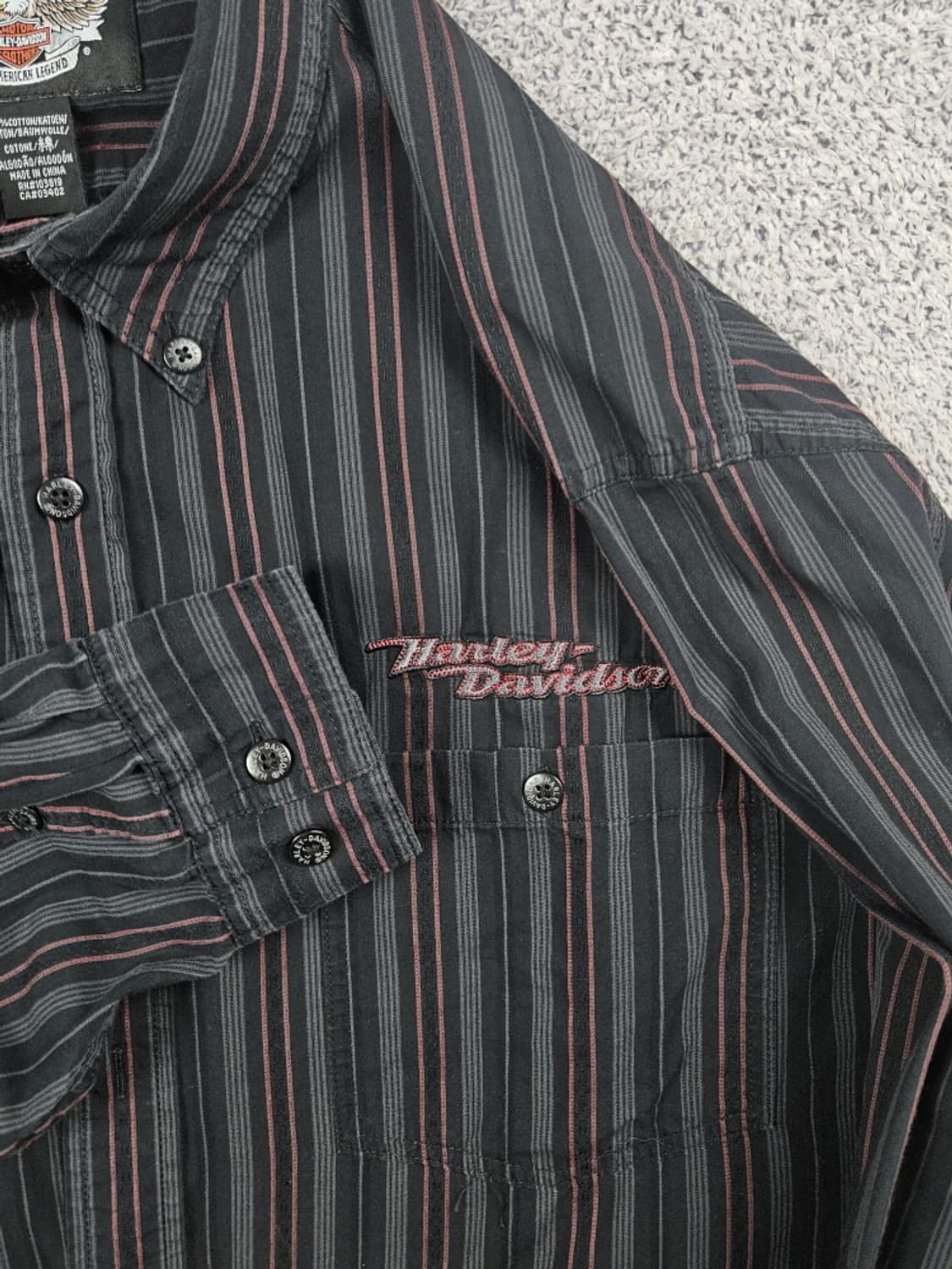 할리데이비슨 스트라이프 패턴 버튼다운 셔츠 ( 2XL ) / 10472 상품이미지6