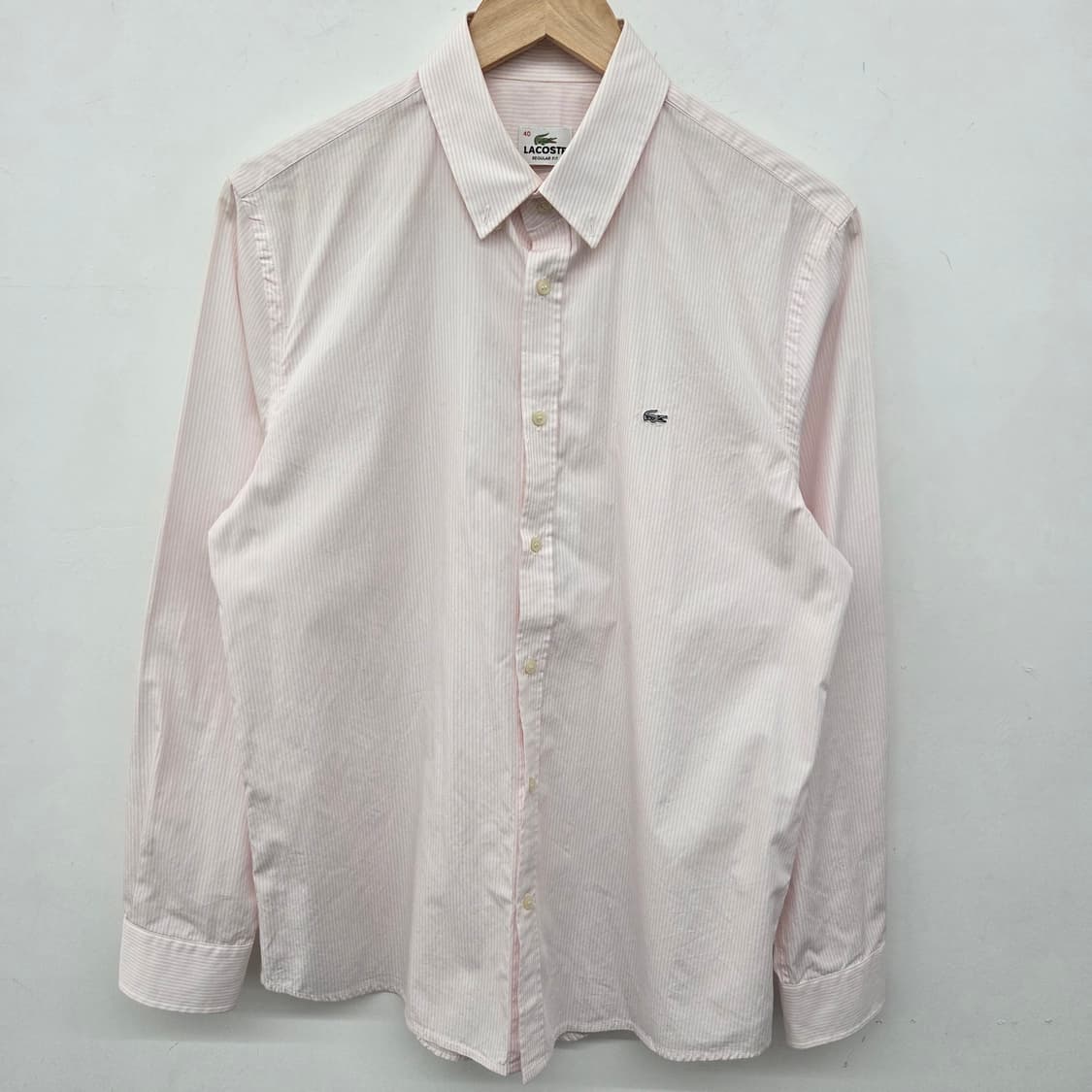 라코스테 핑크 스트라이프 셔츠 남방 남m 상품이미지2