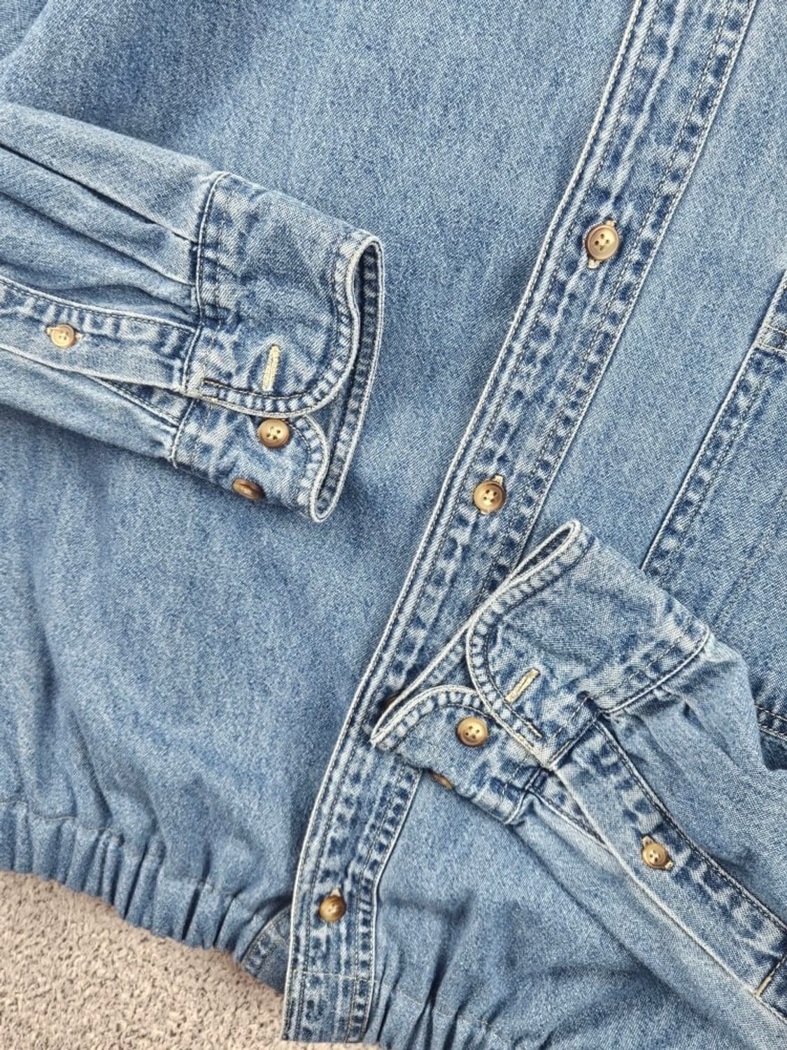 SWINGSTER 크롭 밴딩 커스텀 데님 셔츠 ( XL ) / 11638 상품이미지8