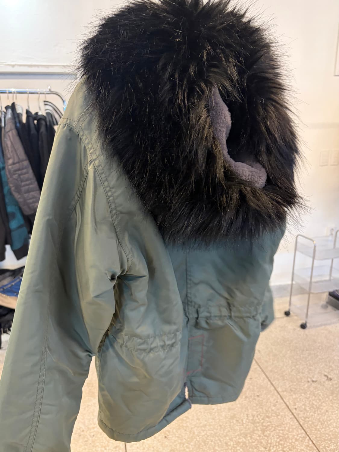 my name is Chloe Fur Trim Hooded Jacket 상품이미지6