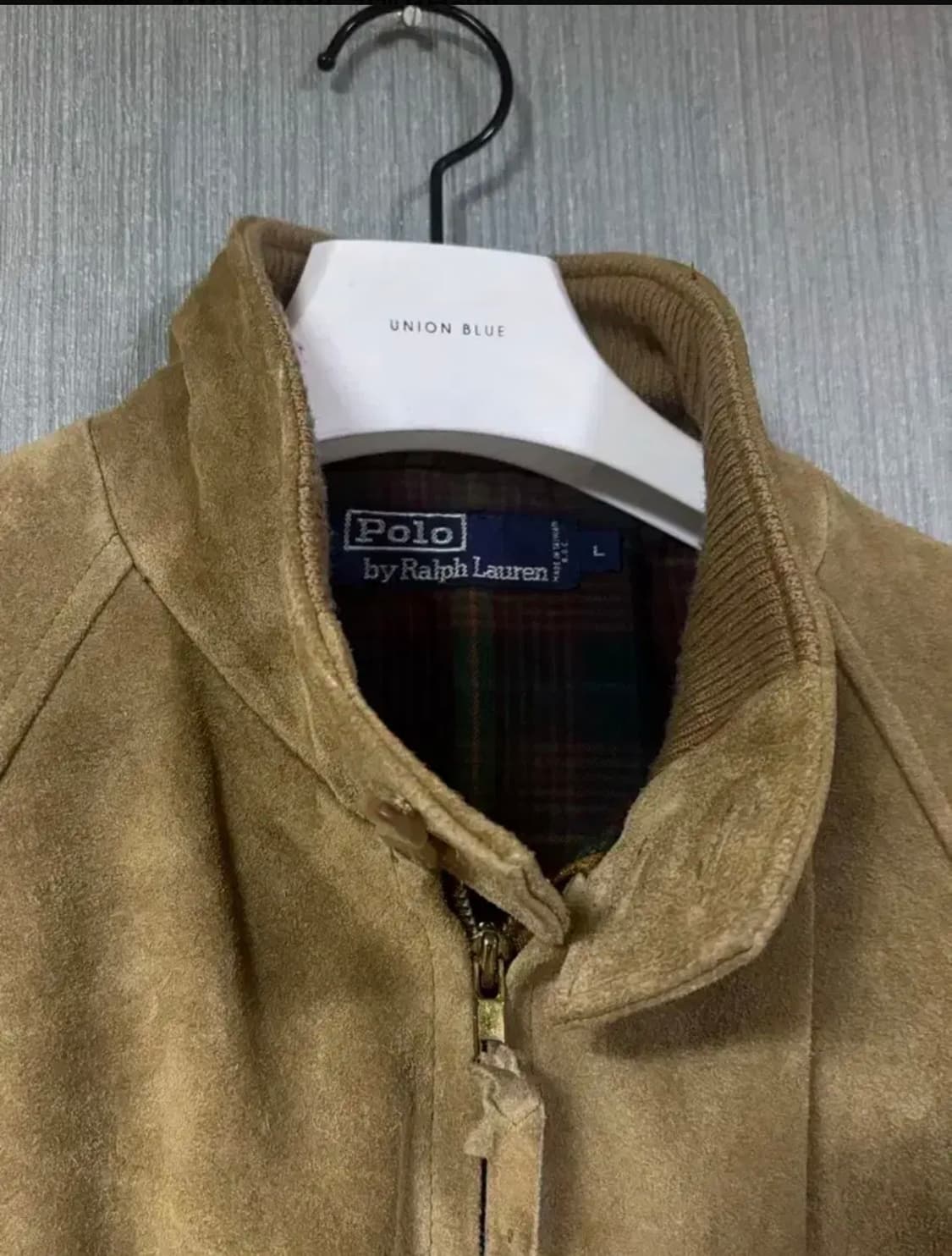 90s 폴로 스웨이드 헤링턴 자켓 L 베이지 상품이미지1