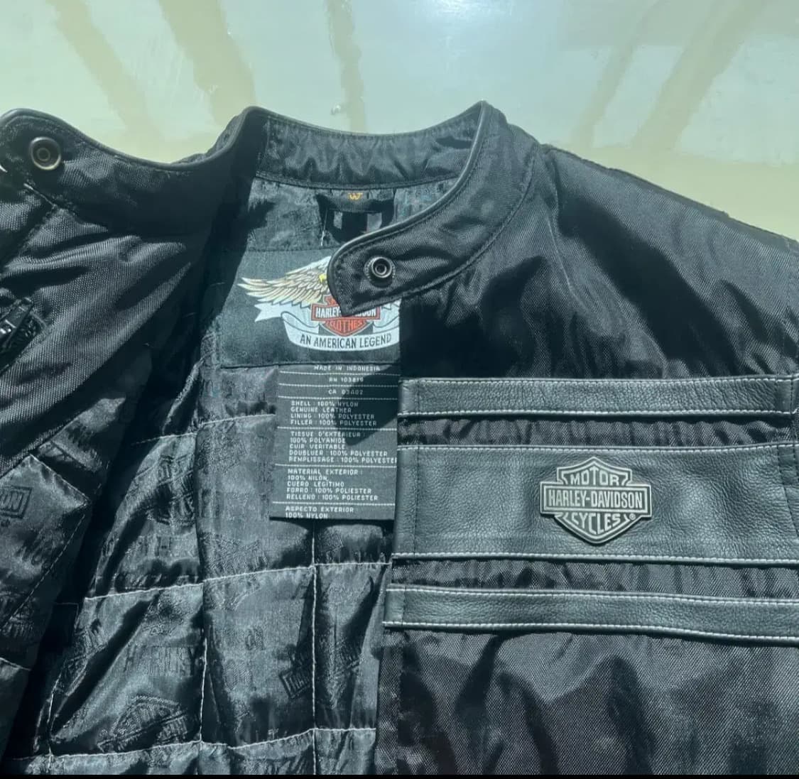 할리 데이비슨 나일론 레더 모터사이클 자켓 상품이미지2