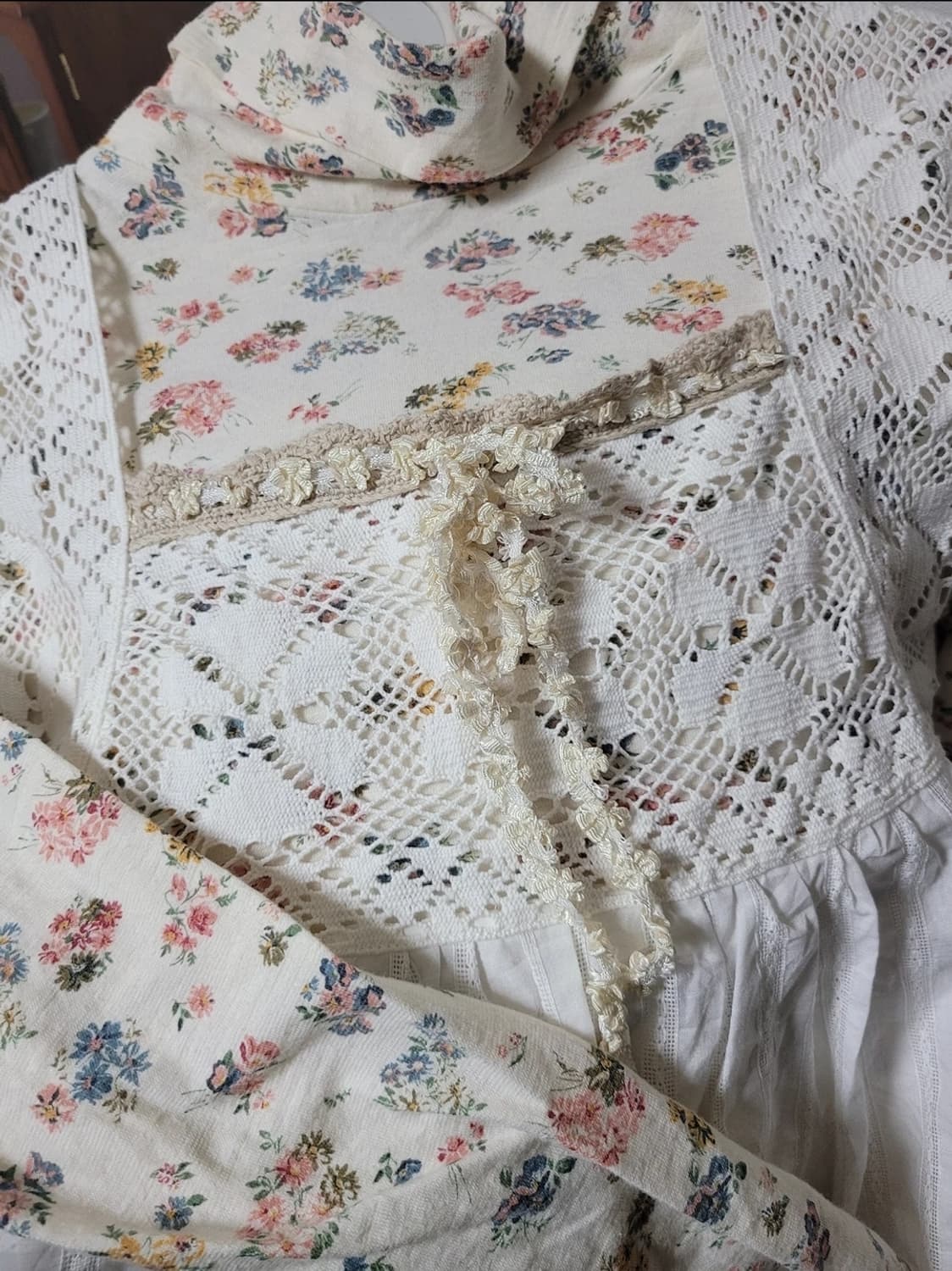 [착용샷o] 빈티지 레이어드 반팔니트 하구미룩 모리걸룩 상품이미지7