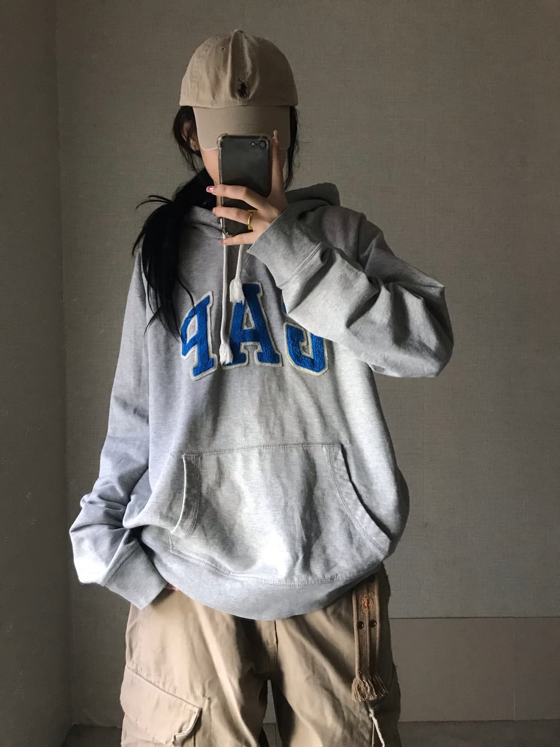 갭 그레이 후드티 상품이미지2