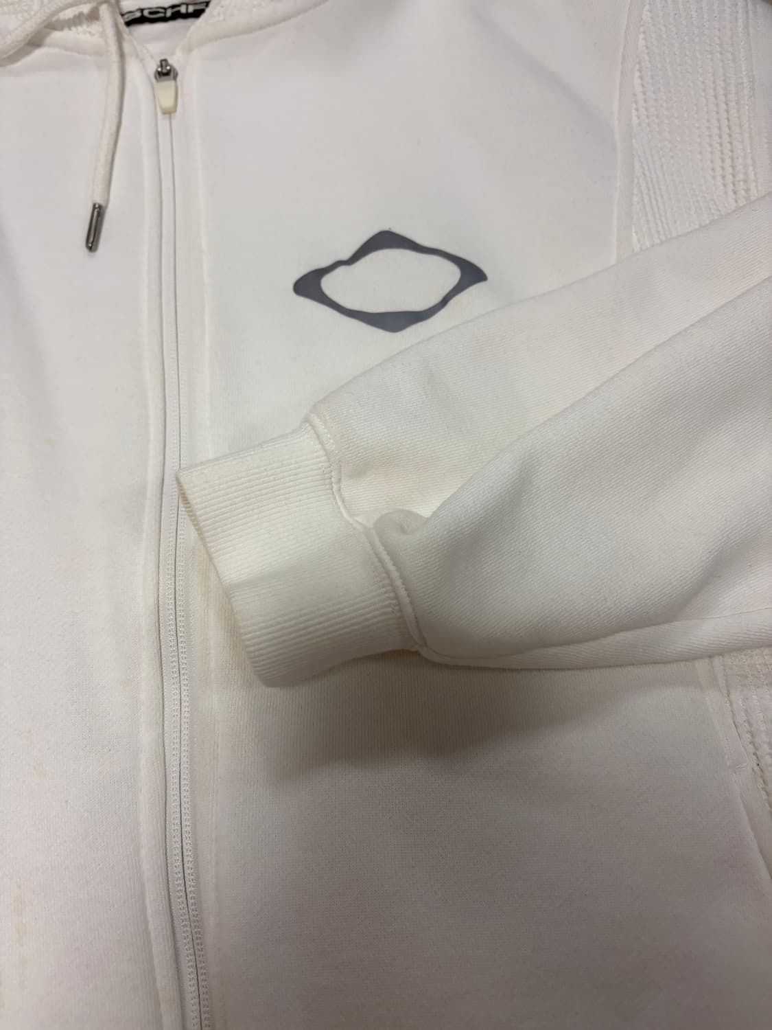 미스치프 롬버스 와플 후드집업 화이트 상품이미지5