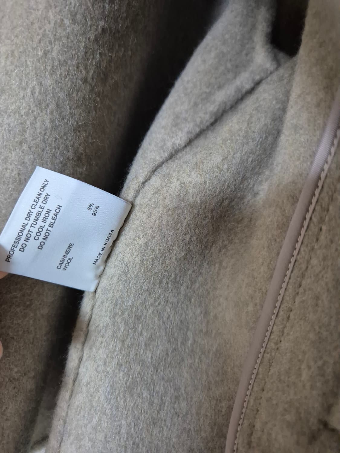 피터앤웬디 토프 숏 핸드메이드 코트 (메리노울+캐시미어) 카키베이지 색상 상품이미지10