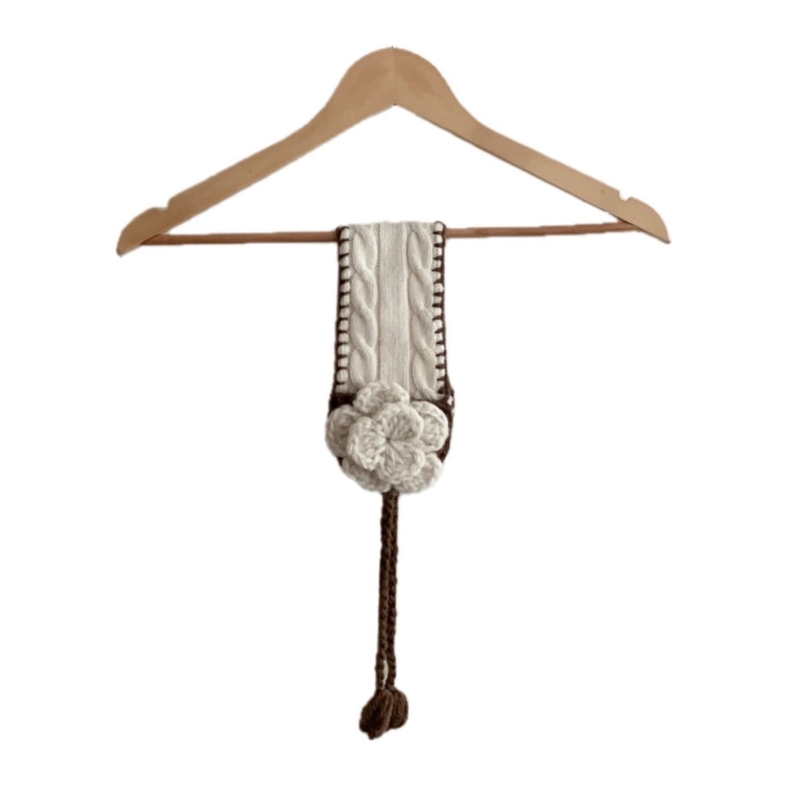 [빈티지] 모리걸 핸드메이드 니트 꽃 귀도리 상품이미지1