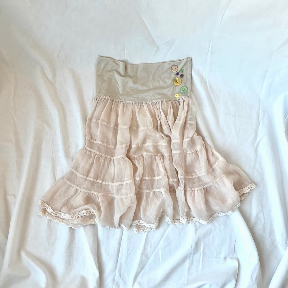 Sheer button chiffon skirt 상품이미지10