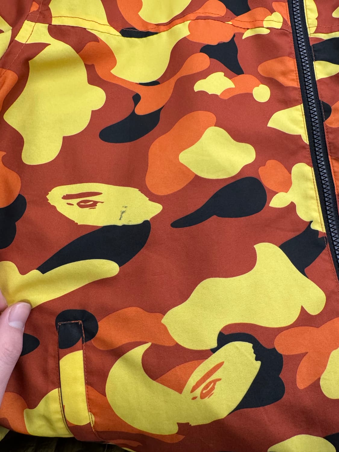 베이프 리버시블 퍼스트 카모 후드 집업 바람막이 레드 오렌지 상품이미지10