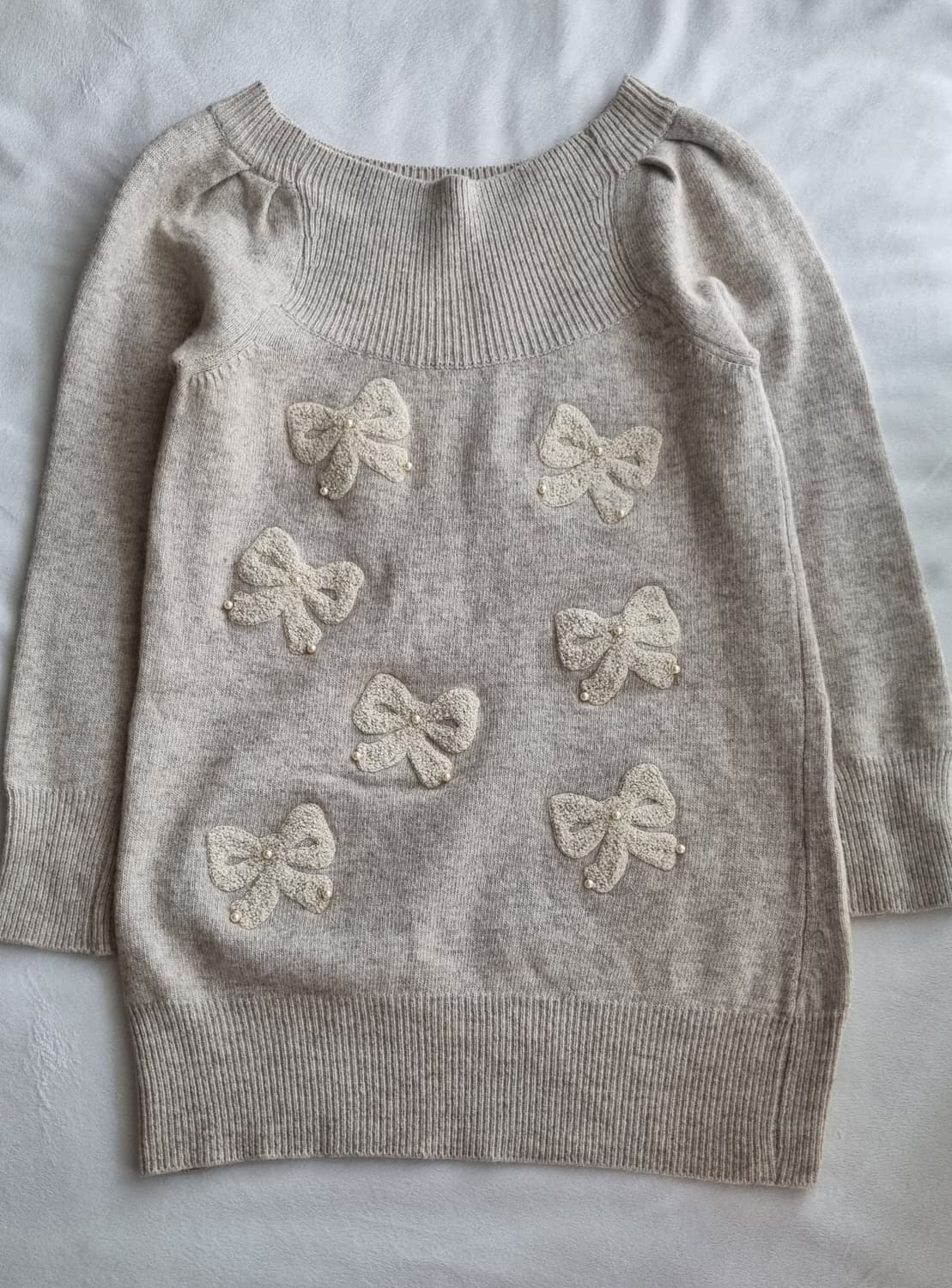 빈티지 모리걸 하구미 갸루 리본 니트 상품이미지1