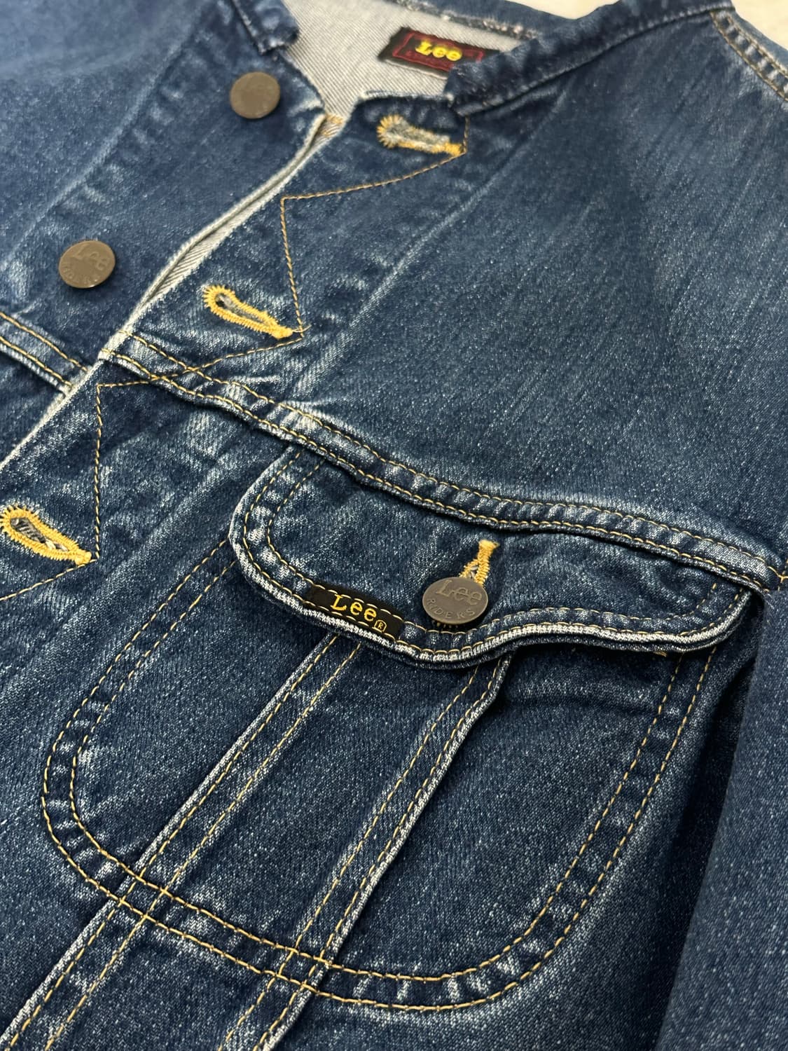 jp Lee 일본 리 j 101 컷오프 데님 자켓 미디움 상품이미지8