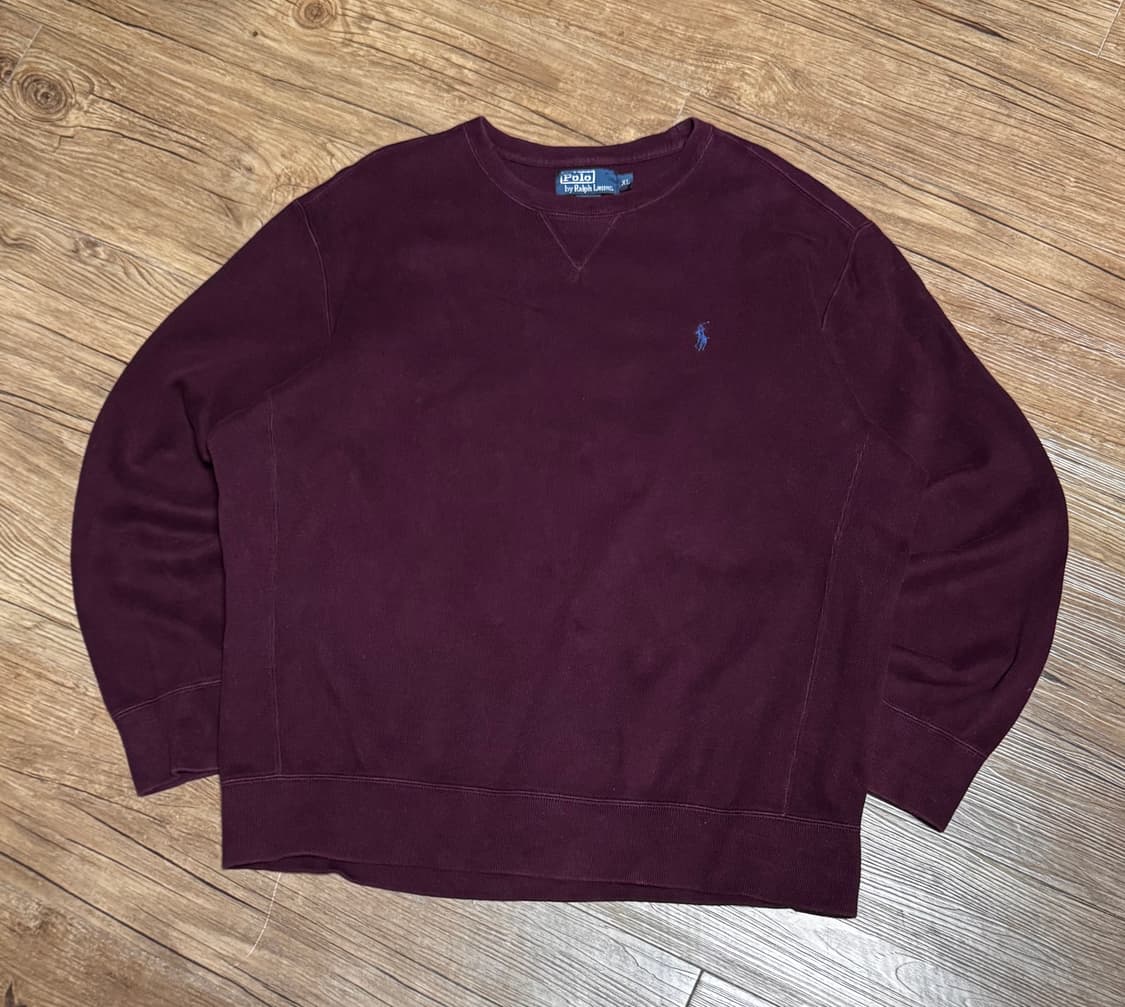 [XL] 폴로 랄프로렌 재팬 라인 버건디 오버핏 맨투맨 상품이미지2
