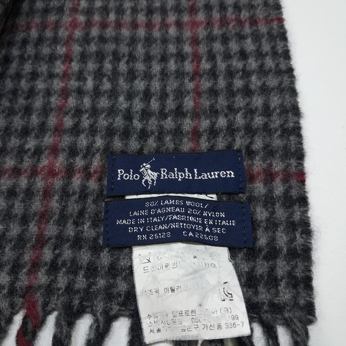 MX457 폴로 차콜그레이 윈도우페인 글렌체크 머플러 목도리 상품이미지4