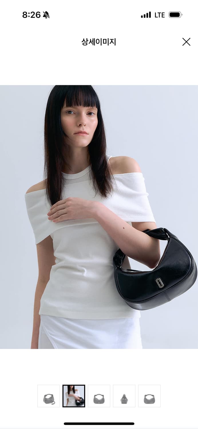 분크 하프문 코코넛 미니 토트백 블랙 상품이미지1