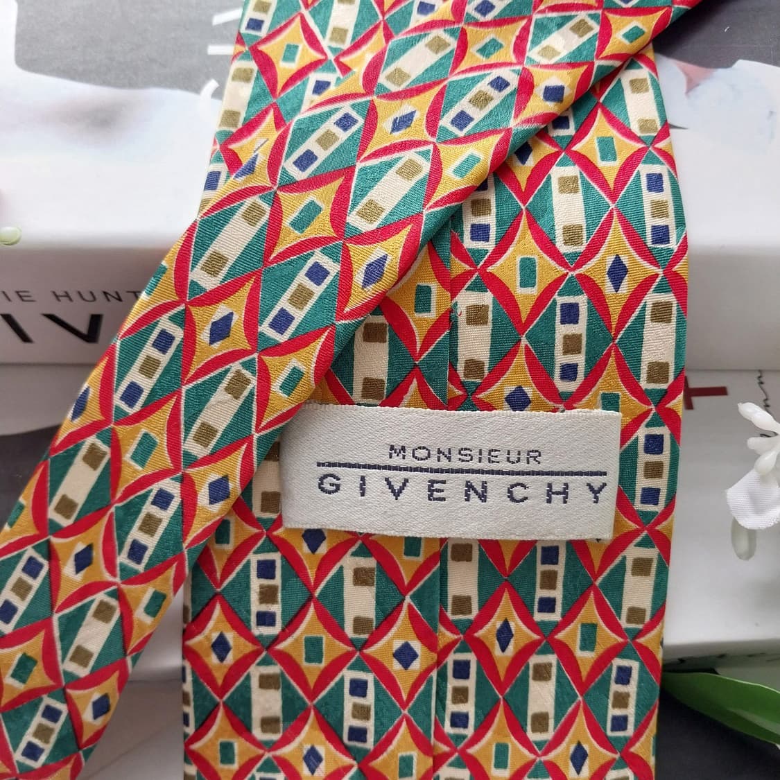 지방시 실크 기하학 패턴 넥타이 9.7cm A+~A등급 k2044 상품이미지5