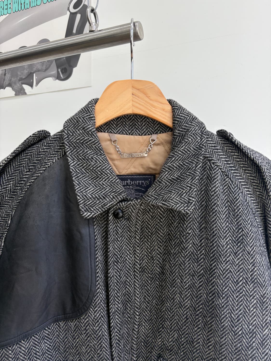 빈티지 버버리 헤링본 트위드 울 자켓 상품이미지2