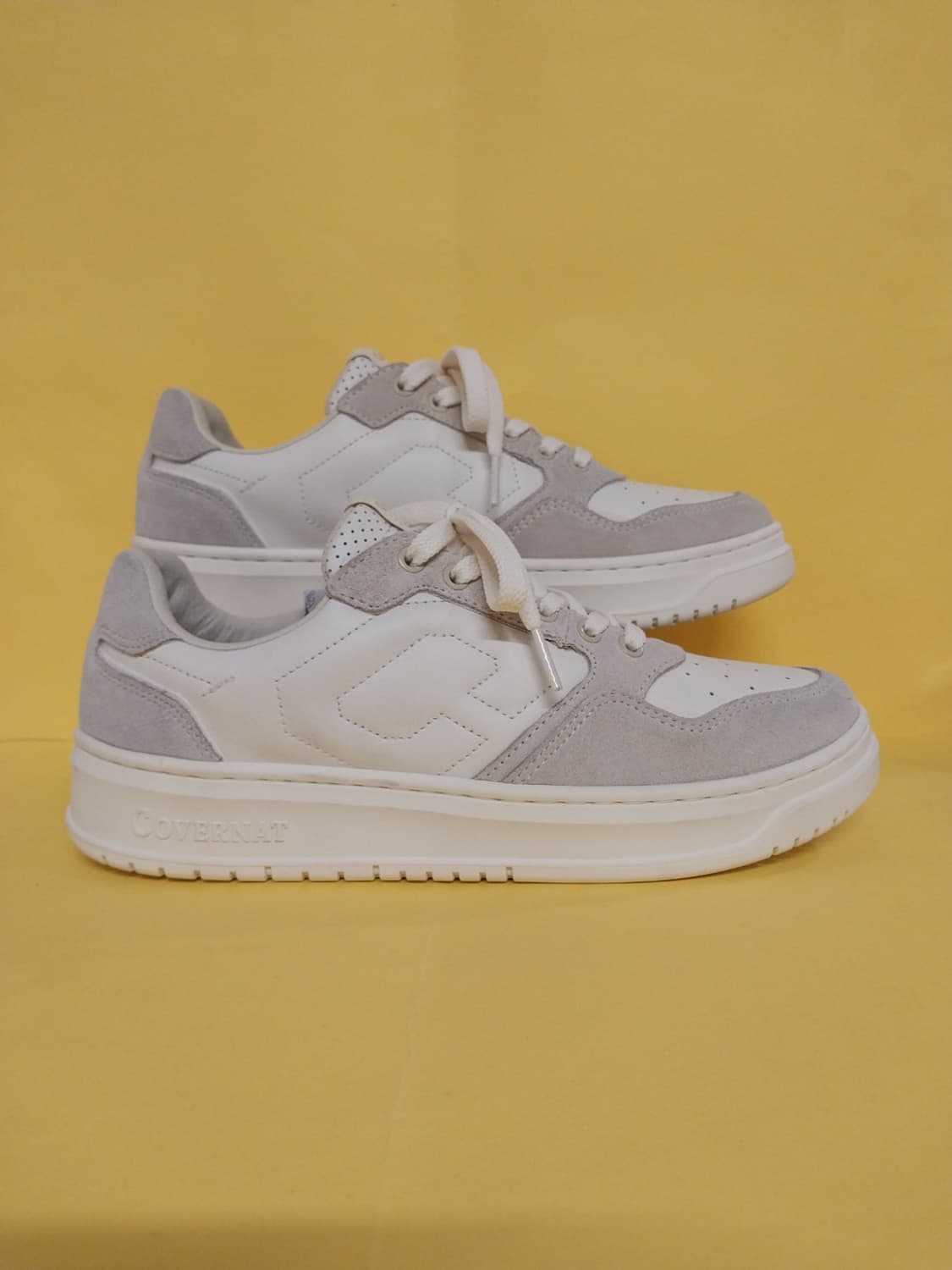 남성 커버낫 코트 오리진 레더 에크루 운동화 (250) 상품이미지3